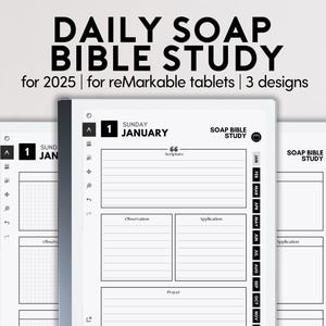 SOAP Bibelarbeit Journal für reMarkable 2 | Kalender 2025 | Predigt Notizen | Devotionalie Testament | Gebetsliste