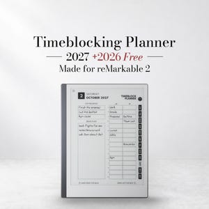 Timeblocking Planner for reMarkable 2 | Productivity Planner | Time Management | Day Theming | Task Batching | Instant Download