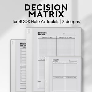 Decision Matrix fits BOOX Note Air | Priority Matrix Template for Productivity | Task Prioritization Planner | Urgency & Importance Chart