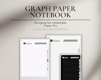 Caderno de papel quadriculado para reMarkable Paper Pro | Anotações de reunião | Planejador de caderno com grade colorida | Bloco de notas jurídico | Modelo de diário minimalista