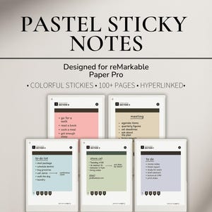 reMarkable Paper Pro用付箋ページ | デジタルポストイットノート | ブレインダンプテンプレート | Eink Padリストテンプレート ツールバースペースカラー