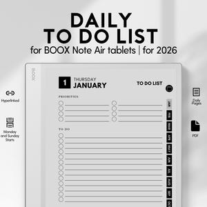 To-Do-Liste für BOOX Note Air | Aufgaben Organizer Prioritäten Checkliste PDF | Digitale Produktivitäts-Vorlage für ein E-Ink-Tablet