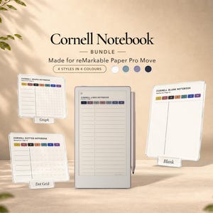 Pacchetto di quaderni Cornell per reMarkable Paper Pro Move / Pacchetto di quaderni digitali / Appunti di studio / Modello per prendere appunti / Appunti Cornell / PDF