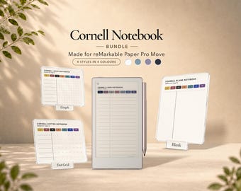 Cornell Notebook Pack for reMarkable Paper Pro Move | Digital Notebook Bundle | Study Notes | Note Taking Template | Cornell Notes | PDF