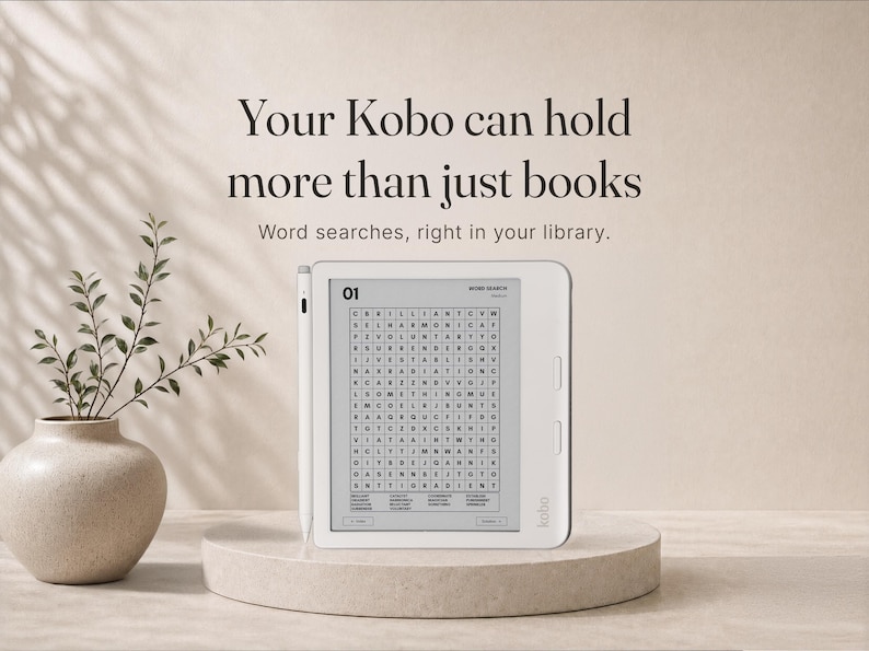 300 woordzoekpuzzels voor Kobo Libra Colour | Makkelijk, Gemiddeld, Moeilijk | Los op op je Kobo | Tik om een puzzel te starten afbeelding 2