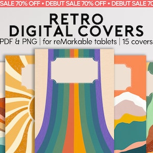 reMarkable 2 Retro Covers | Custom Cover | Sleep Screen | reMarkable 1 & 2 templates | Digital Cover | Instant Download