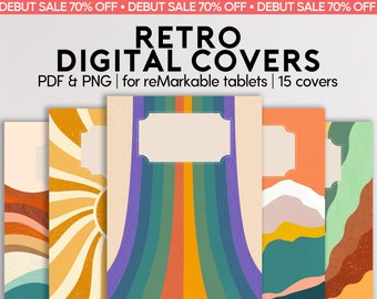 Retro Bezughüllen für reMarkable 2 | Personalisiertes Cover | Schlafschirm | passend für reMarkable Paper Pro | Digitales Notizbuch Cover | Sofort Download