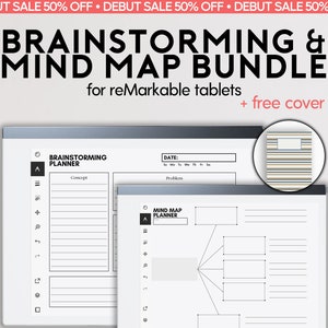 Sjablonen voor brainstormbundels en mindmapbundels | voor opmerkelijk 2 | Visuele brainstormkaart | Brainstormdagboek | Georganiseerde braindump