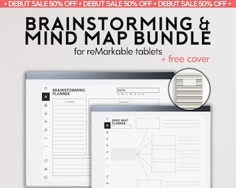 Brainstorming and Mind Map Bundle templates | for reMarkable 2 | Visual Brainstorm Map | Brainstorm Journal | Organized Brain Dump