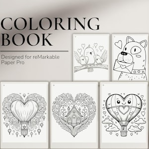 Coloring Book for reMarkable Paper Pro | Whimsical Romance Adult Coloring Book | Tracing Book for reMarkable Paper Pro | Calming Coloring