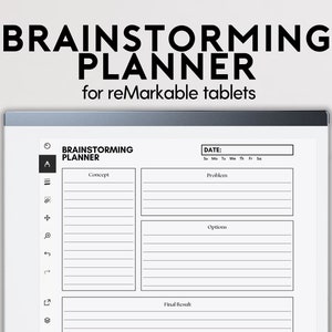 Brainstorming Planer Vorlage | reMarkable Vorlage | Brainstorming Notizbuch | Organisiert Brain Dump | Gedanken-Organizer | Ideen-Anmelden