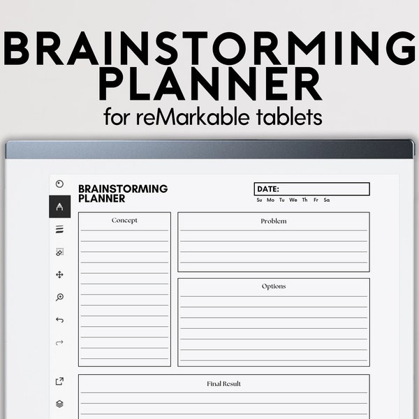 Brainstorming Planner Template | reMarkable template |  Brainstorming Journal | Organized Brain Dump | Thought Organizer | Ideas Log