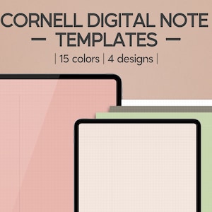 Cornell Continuous Notes Template | Student Note Taking Templates | compatible with Goodnotes | Colorful Cornell Template