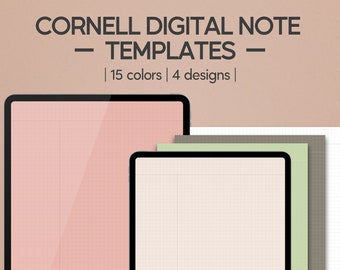Cornell Continuous Notes Template | Student Note Taking Templates | compatible with Goodnotes | Colorful Cornell Template