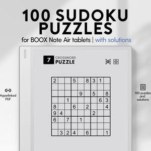 100 Hyperlinked Sudoku Puzzles for BOOX Note Air | Logic Games | Brain Teasers | Daily Mental Exercise | Left & Right-Hand Friendly
