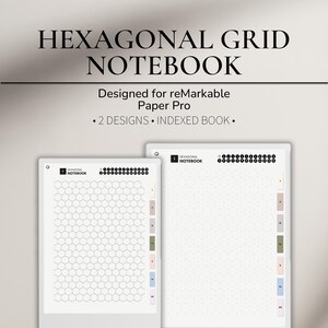Quaderno a griglia esagonale per reMarkable Paper Pro / Quaderno digitale / Carta a griglia esagonale / Prendere appunti / Diario minimalista / Appunti STEM