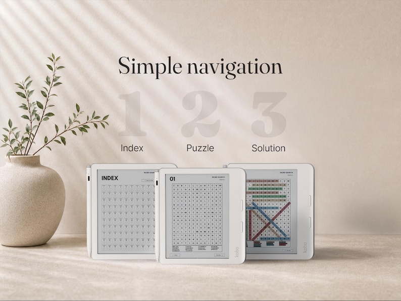 300 woordzoekpuzzels voor Kobo Libra Colour | Makkelijk, Gemiddeld, Moeilijk | Los op op je Kobo | Tik om een puzzel te starten afbeelding 4