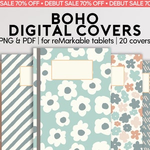 reMarkable 2 Boho Covers | Custom Cover | Sleep Screen | reMarkable 1 & 2 templates | Digital Cover | Instant Download