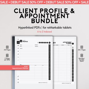 Client Profile and Appointment Planner Bundle | fits reMarkable | Records Planner templates | Client Management | Business Organizer