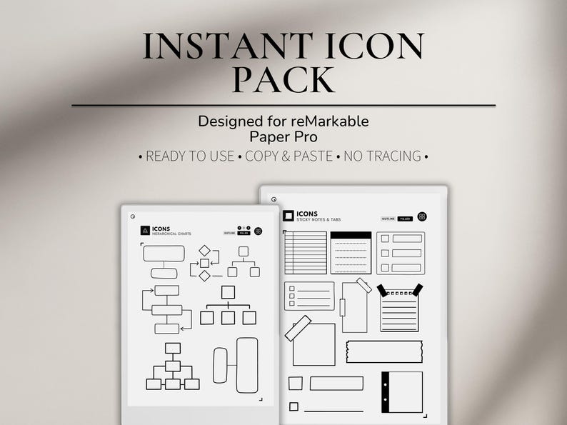 Remarkable Icon Files Instant Icon Pack for Remarkable Paper Pro | Organization Icons ...