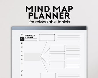 Mind Map Planner Template | fits reMarkable 1&2 | Visual Brainstorm Map template | Thought Organizer | Instant Download
