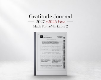 Dankbaarheidsdagboek voor reMarkable 2 | Dagboek voor dagelijkse positiviteit | Welzijnsdagboek | Digitale mindfulnessplanner | Zelfzorg en geluk
