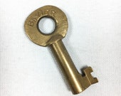 Vintage B O RR Baltimore Ohio Railroad Brass Hollow Lock Key - Adlake