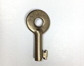 DOUBLE-Stamped Vintage CMSTP PRR Chicago Milwaukee St. Paul and Minneapolis Pennsylvania Railroad Brass Hollow Barrel Lock Key - Adlake