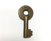 Vintage L N Louisville and Nashville Railroad Brass Hollow Barrel Lock Key - Adlake OBSOLETE