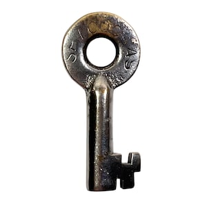 SPT CO CS 4S Southern Pacific Transportation Railroad Silver-Tone Hollow Barrel Switch Key • Adlake • Vintage Obsolete Railway • sp co lines