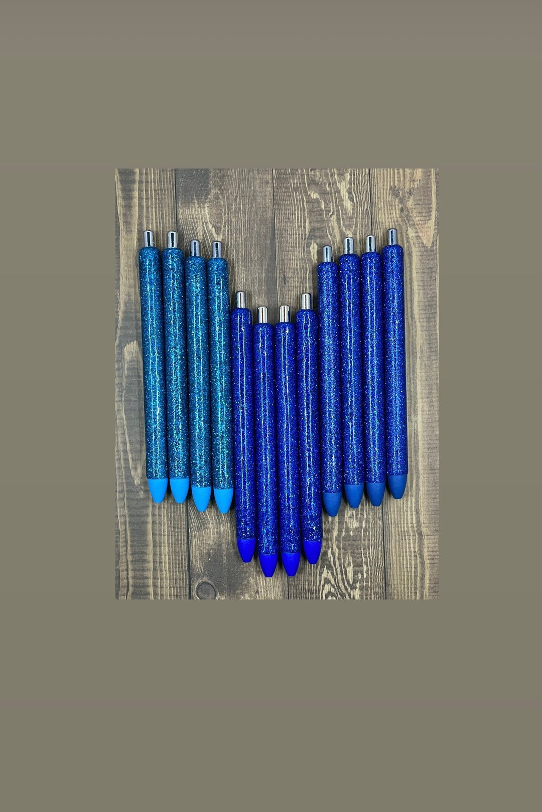 Blue Glitter Ink Joy Pens / Blue Ink Pens / Custom Glitter Pens / Blue Inked Pens Etsy