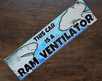This Car Is A Ram Ventilator Bumper Sticker