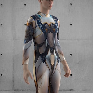 Costume di Halloween, Costume Robot, Costumi Festival per uomini, Uomini Rave Costume, Uomini Bodysuit Cyberpunk, Uomini Rave Body, Costumi Coppia