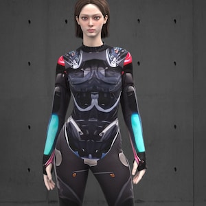 Cyberpunk Cyborg Costume (Custom Fit Available), Robot Cosplay Costume, Futuristic Clothing, Rave Outfit,  Halloween Costume