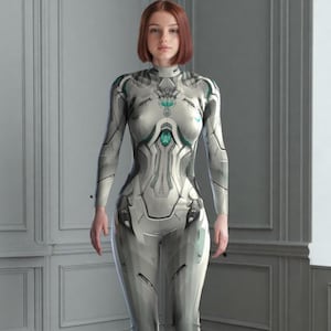 Halloween Cyborg Costume, Cyberpunk Clothing, Rave Costumes, Futuristic Costumes, Robot Cosplay, Burning man clothing A100
