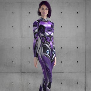 Alien Costume, Cyberpunk Custom Fit Available, Rave Outfit, Women, Futuristic Clothing, Spandex A50