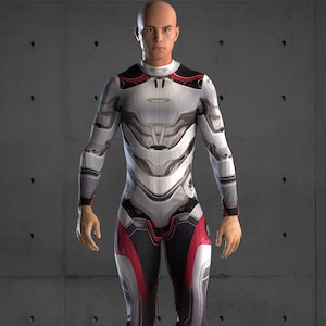 Silver Robot Costume Men (Custom Fit Available), Rave Costume Men, Festival Bodysuit Men, Rave Bodysuit Men, Halloween Armor Costume, A66M