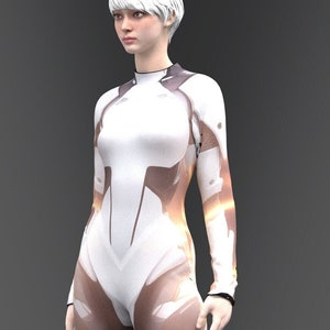 Futuristic Bodysuit (Custom Fit Available), Cyberpunk Clothing, Rave Costumes, Space Women Costume, Halloween Costume, Burning Man Outfit