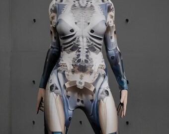 Halloween Armor Skeleton Costume for Women, Futuristic Costumes, Armor Cosplay Clothing L62