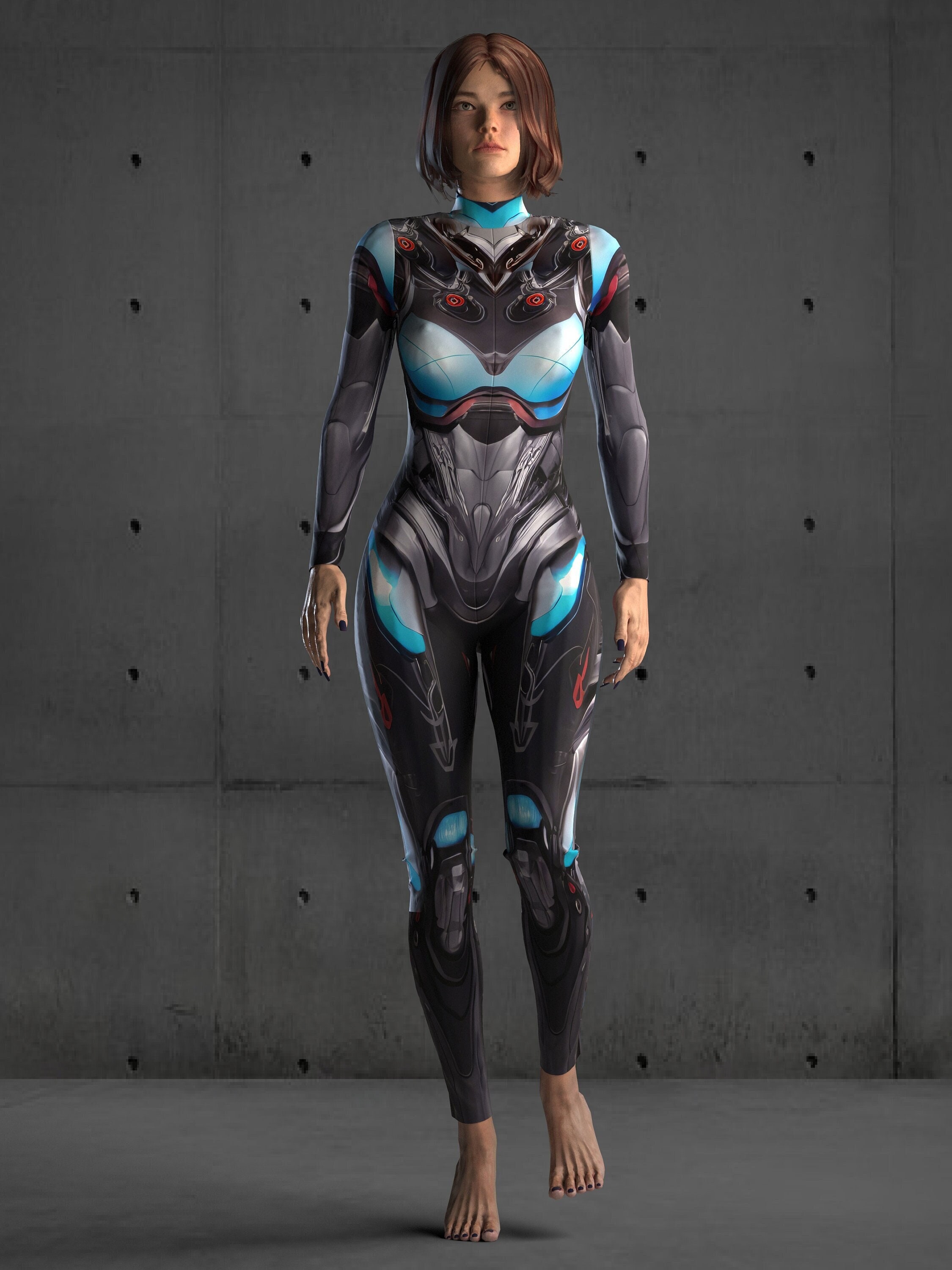 Halloween Cyber Costume Women(Custom Fit Available), Clothing, Rave Outfit, Robot Cosplay, Burning man clothing A105