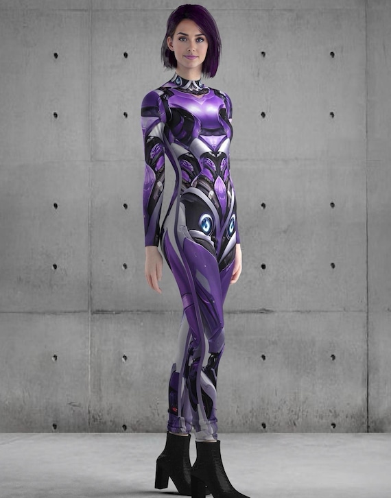 Alien Costume, Cyberpunk Custom Fit Available, Rave Outfit, Women, Futuristic Clothing, Spandex A50