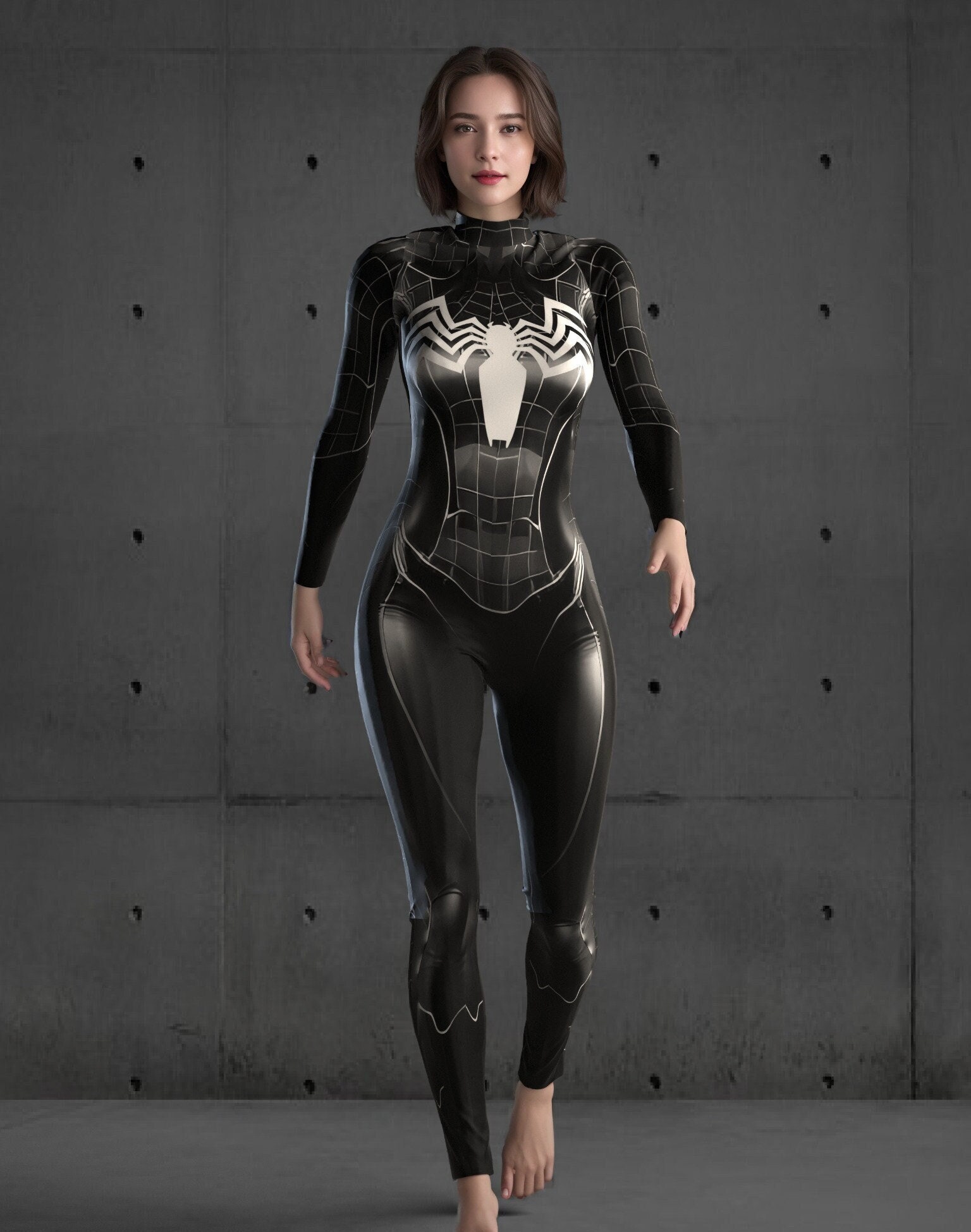 Show Girl Majorette Stretch Bodysuit. SUPERHERO Costume. Black