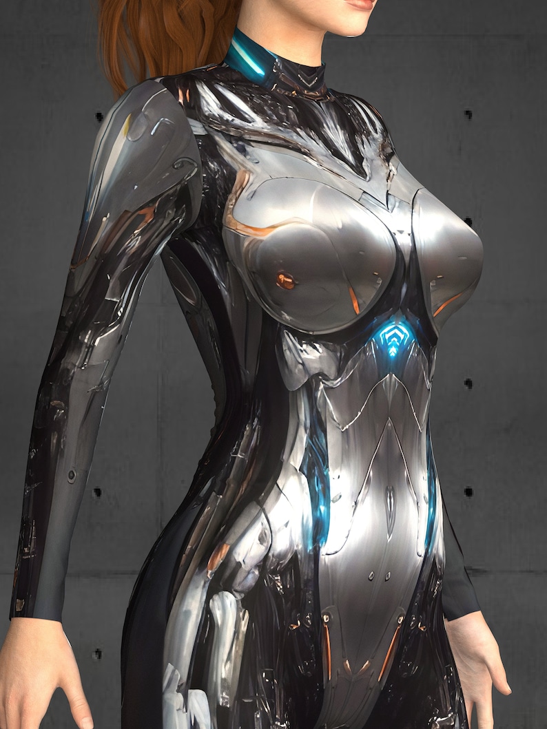 Kostium Cyborg Bodysuit dla kobiet, styl Cyberpunk, Halloween, strój Burning Man A142 zdjęcie 5