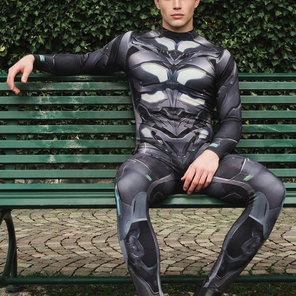 Robotisk exoskelett-bodysuit, Rave-kostym, Halloweenriddarrobotkostym för män