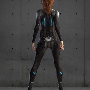 Kostium Cyborg Bodysuit dla kobiet, styl Cyberpunk, Halloween, strój Burning Man A142 zdjęcie 9
