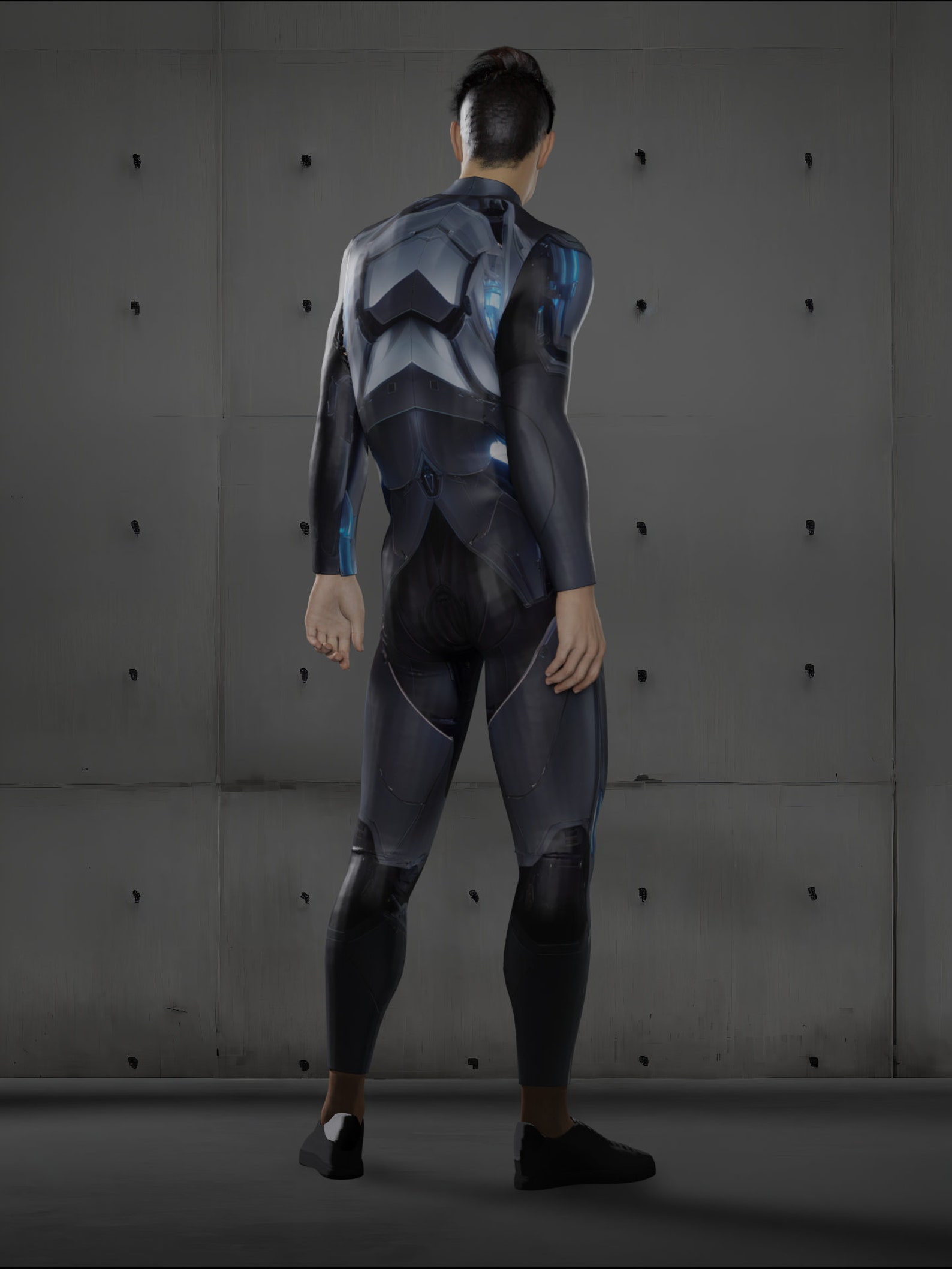 Futuristic Cyborg Armor Costume, Blue Rave Outfit, Halloween Superhero ...