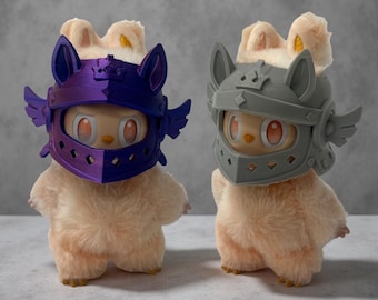 Customizable Knight Helmet Costume for 17cm Cute Monster, Dolls Accessories