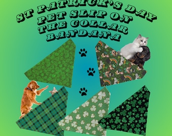 St Patrick’s Days Slip-On Collar Bandanas for Dogs, Cats and other Pets
