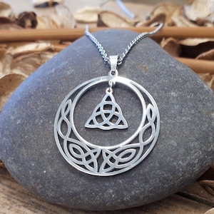 Celtic Knot Stainless Steel Pendant Necklace, Trinity Knot Pendant, Celtic Knot Jewelry, Celtic Knot Pendant. Men&#39;s Necklace, Woman Necklace