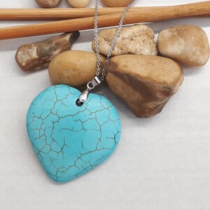 Türkis Herz Anhänger Halskette - Türkis Halskette - Herz Form Schmuck - Sterling Silber Halskette - Türkis Schmuck - Geschenk für Frauen